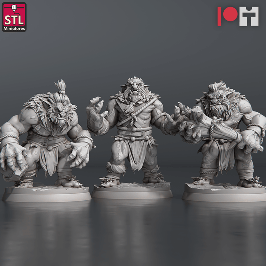 3D Printed STL Miniatures Snow Trolls Set 28 - 32mm War Gaming D&D