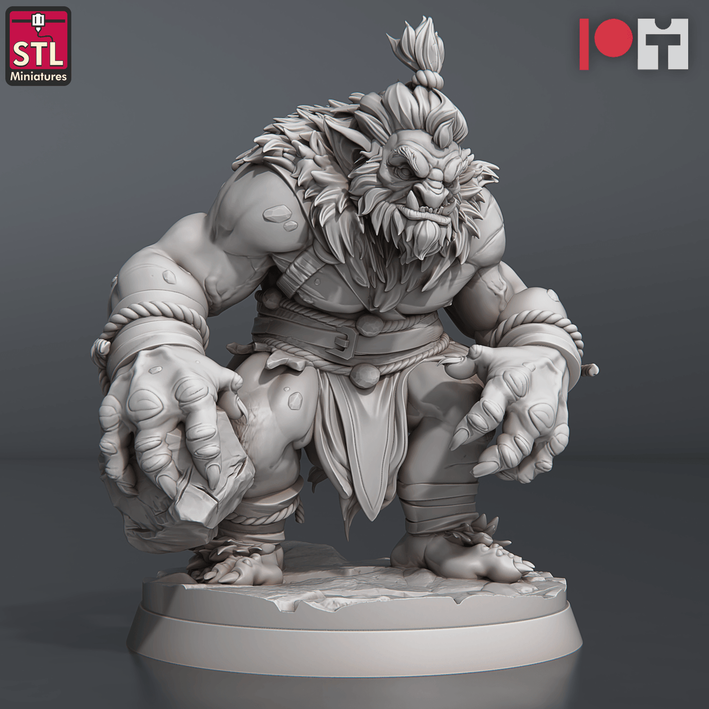 3D Printed STL Miniatures Snow Trolls Set 28 - 32mm War Gaming D&D