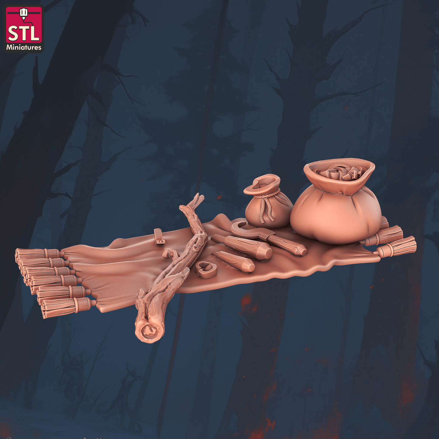 3D Printed STL Miniatures Staff Crafters Set 28 - 32mm War Gaming D&D