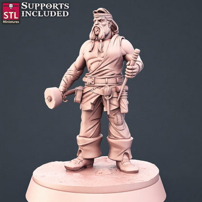 3D Printed STL Miniatures Stone Carver Set 28 - 32mm War Gaming D&D