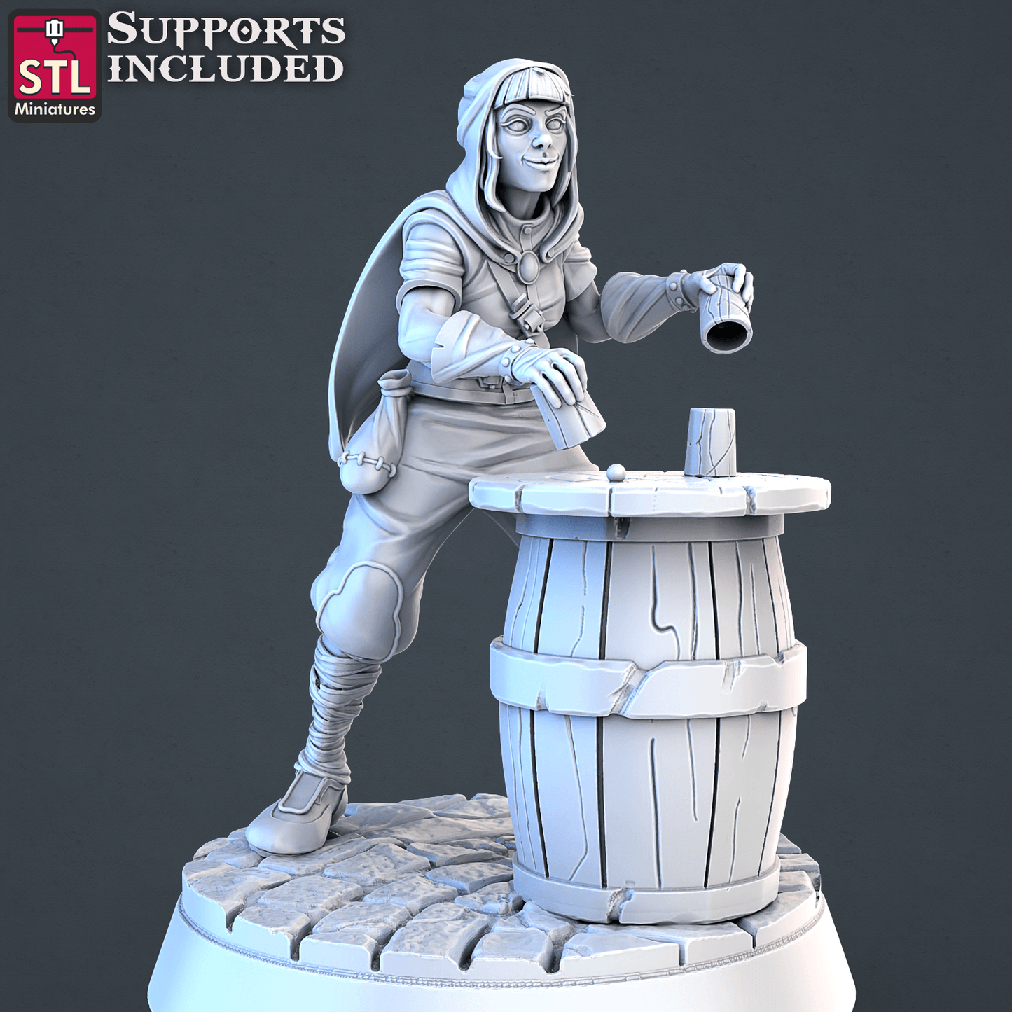3D Printed STL Miniatures Street Gambler Set | 28 - 32mm War Gaming D&D