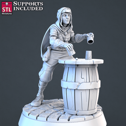 3D Printed STL Miniatures Street Gambler Set | 28 - 32mm War Gaming D&D