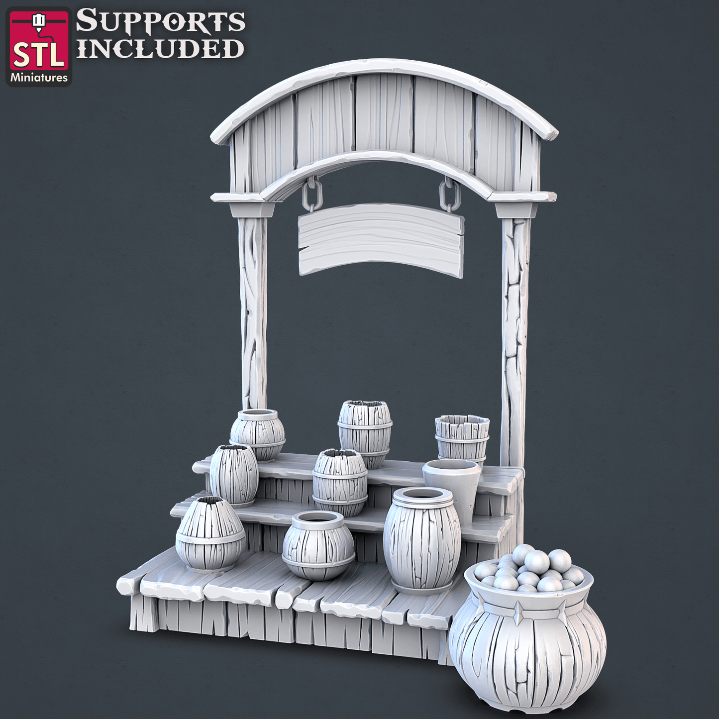 3D Printed STL Miniatures Street Gambler Set | 28 - 32mm War Gaming D&D