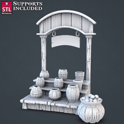 3D Printed STL Miniatures Street Gambler Set | 28 - 32mm War Gaming D&D