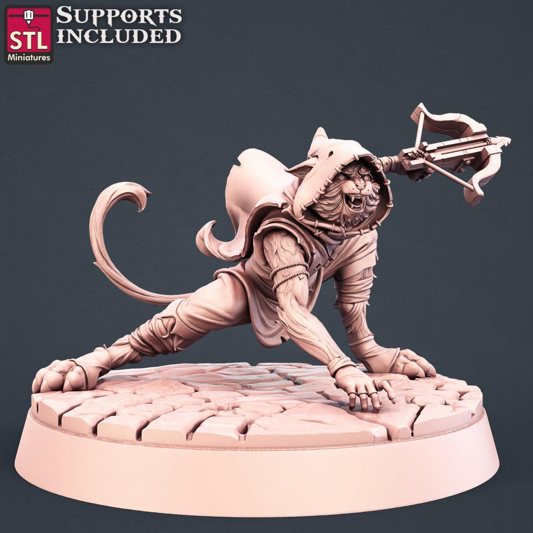 3D Printed STL Miniatures Tabaxi Assassins Set 28 - 32mm War Gaming D&D