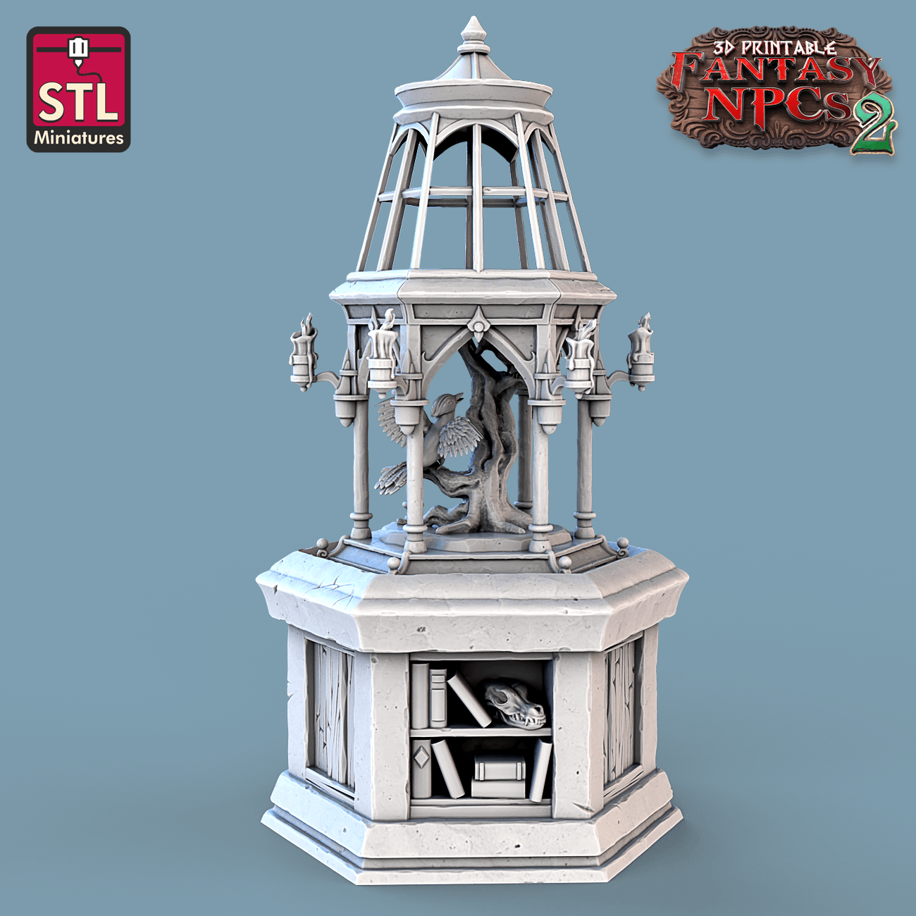 3D Printed STL Miniatures Taxidermist Set Fantasy NPC 2 | 28 - 32mm War Gaming D&D