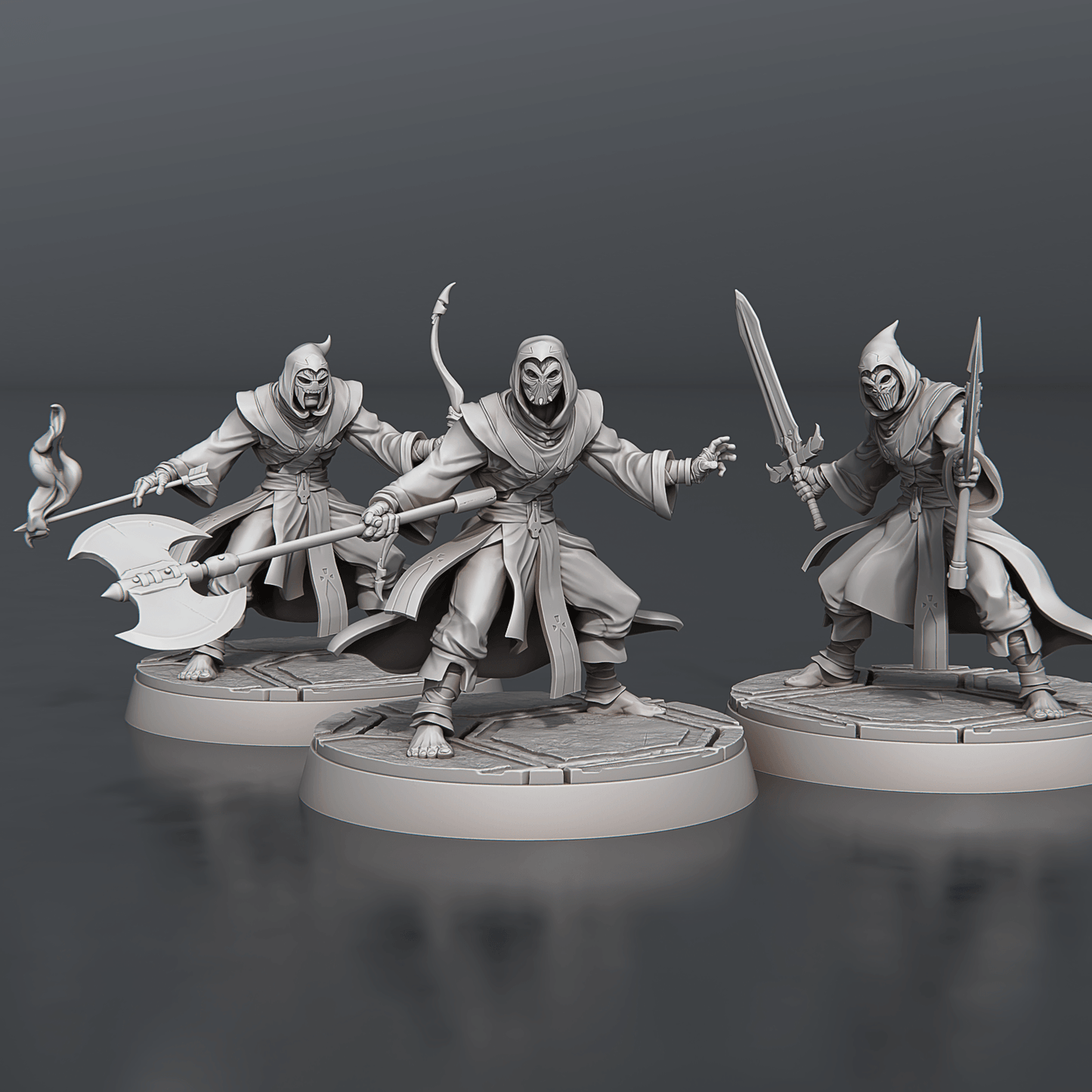 3D Printed STL Miniatures Temple Guardians Set 28 - 32mm War Gaming D&D