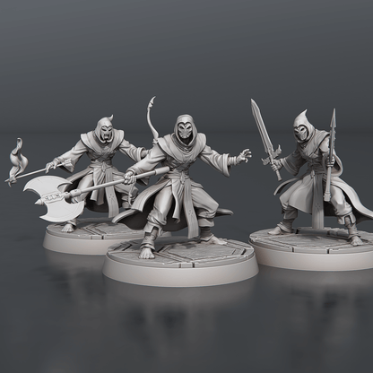 3D Printed STL Miniatures Temple Guardians Set 28 - 32mm War Gaming D&D