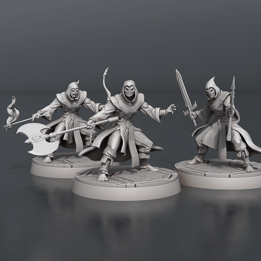 3D Printed STL Miniatures Temple Guardians Set 28 - 32mm War Gaming D&D
