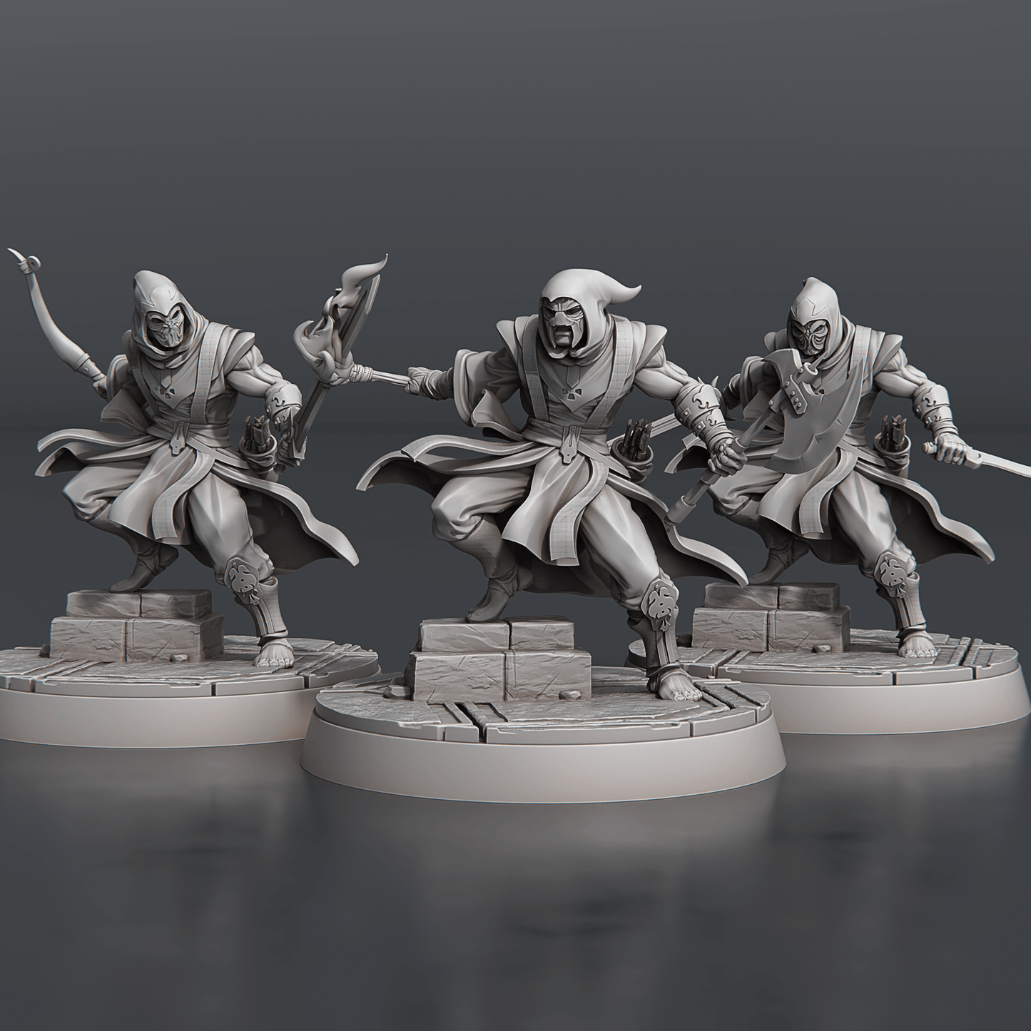 3D Printed STL Miniatures Temple Guardians Set 28 - 32mm War Gaming D&D