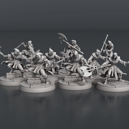 3D Printed STL Miniatures Temple Guardians Set 28 - 32mm War Gaming D&D