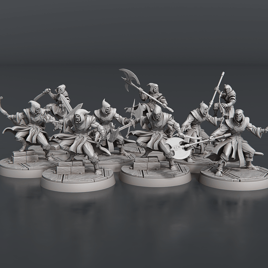 3D Printed STL Miniatures Temple Guardians Set 28 - 32mm War Gaming D&D