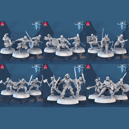 3D Printed STL Miniatures The Frost City Army Soldiers Sets - Modular 28 - 32mm War Gaming D&D