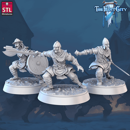 3D Printed STL Miniatures The Frost City Army Soldiers Sets - Modular 28 - 32mm War Gaming D&D
