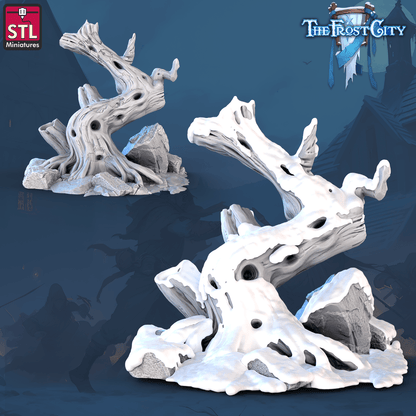 3D Printed STL Miniatures The Frost City Dead Trees 28 - 32mm War Gaming D&D