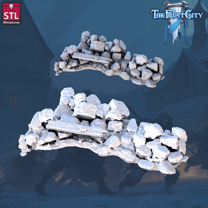 3D Printed STL Miniatures The Frost City Debris 28 - 32mm War Gaming D&D
