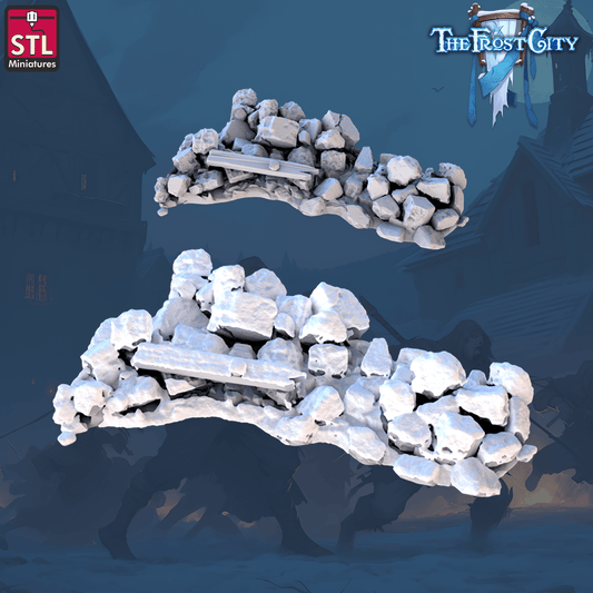 3D Printed STL Miniatures The Frost City Debris 28 - 32mm War Gaming D&D