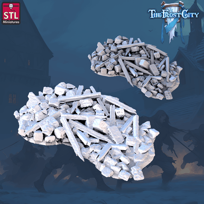 3D Printed STL Miniatures The Frost City Debris 28 - 32mm War Gaming D&D