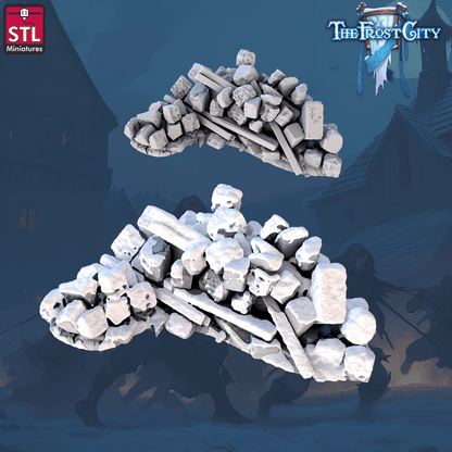 3D Printed STL Miniatures The Frost City Debris 28 - 32mm War Gaming D&D