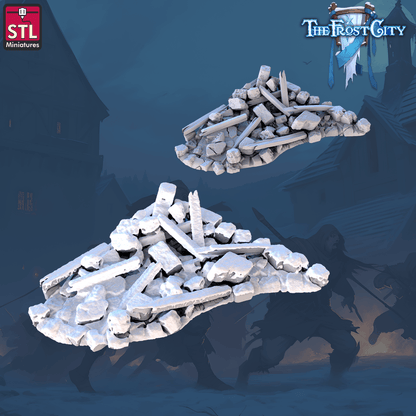 3D Printed STL Miniatures The Frost City Debris 28 - 32mm War Gaming D&D