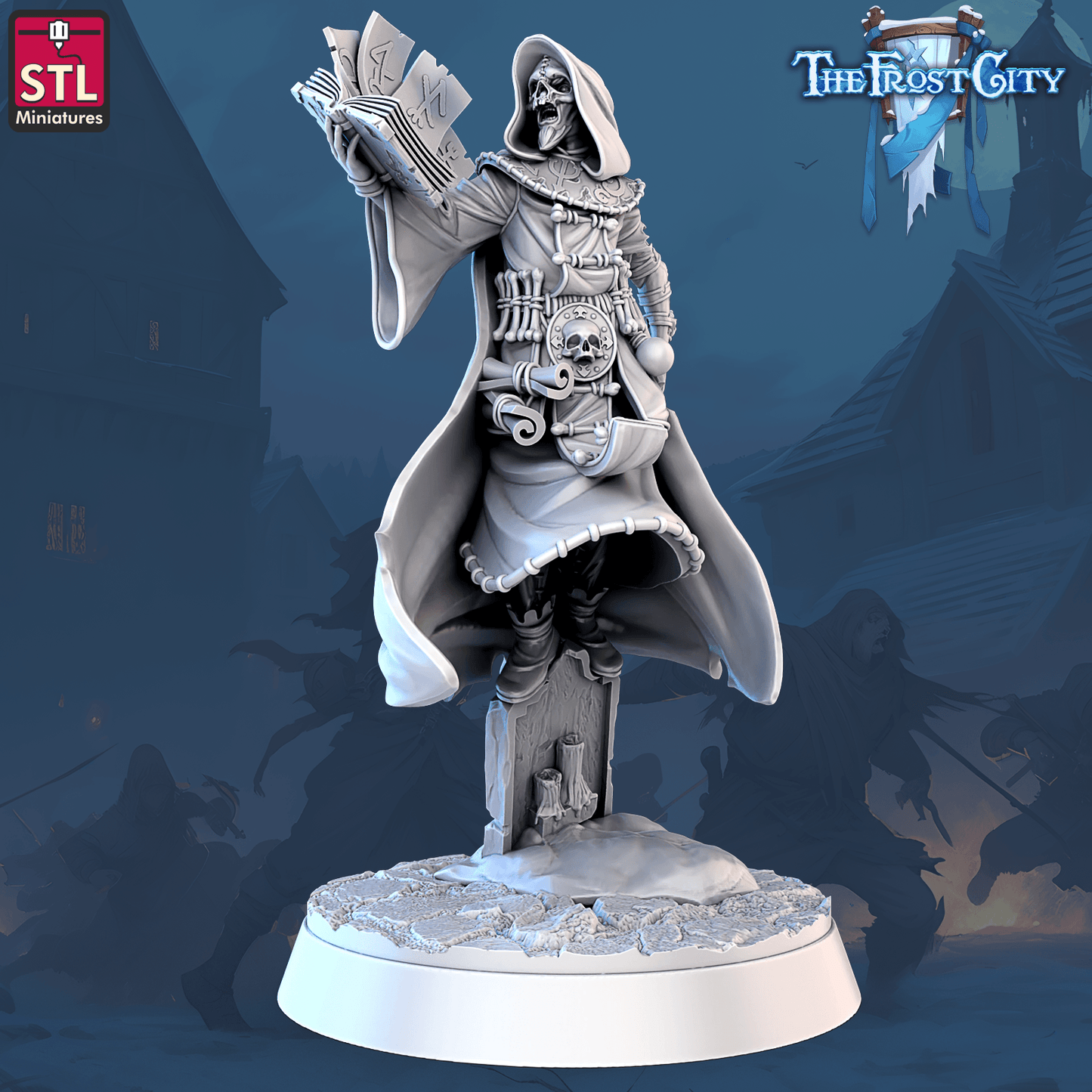 3D Printed STL Miniatures The Frost City Mages 28 - 32mm War Gaming D&D