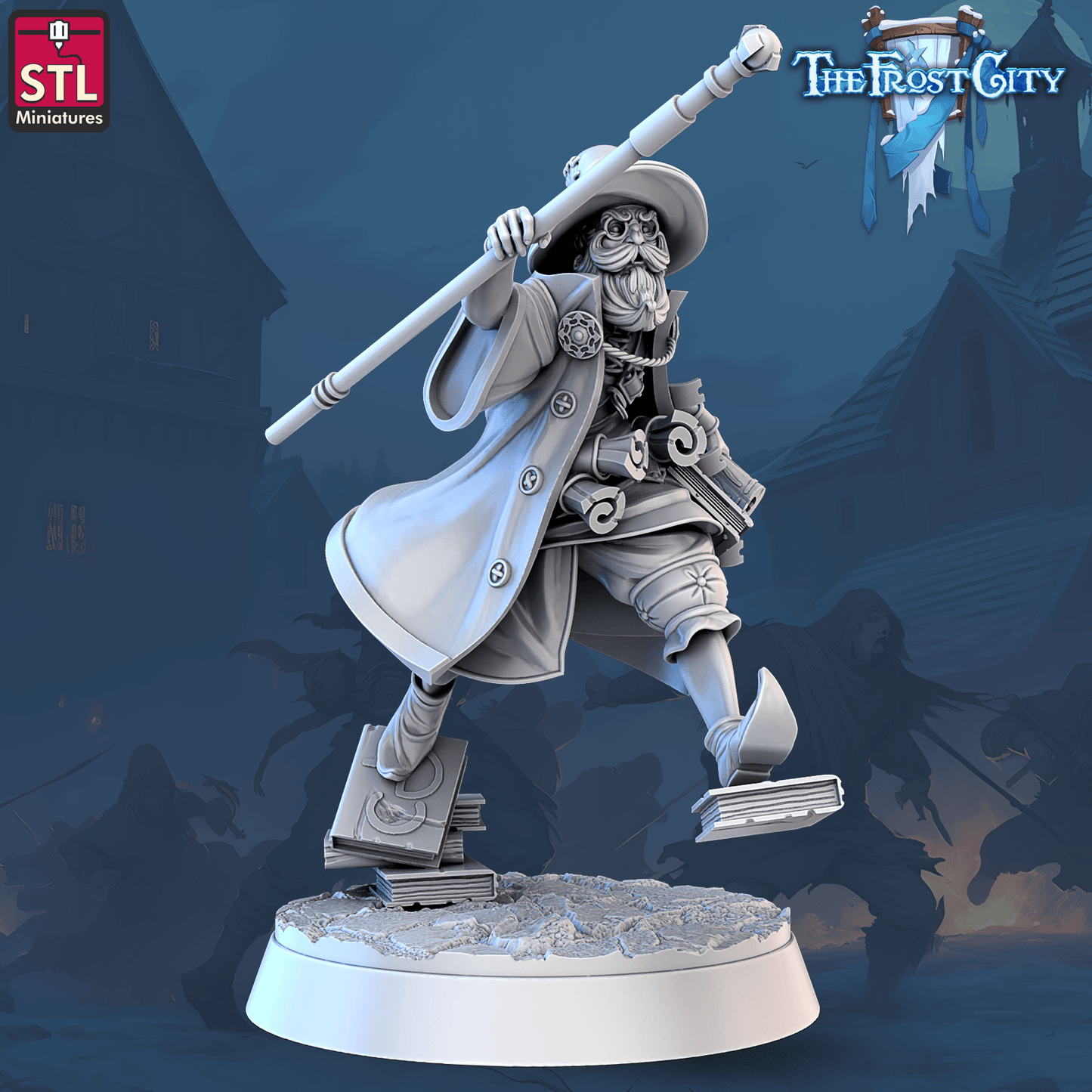 3D Printed STL Miniatures The Frost City Mages 28 - 32mm War Gaming D&D