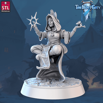 3D Printed STL Miniatures The Frost City Mages 28 - 32mm War Gaming D&D