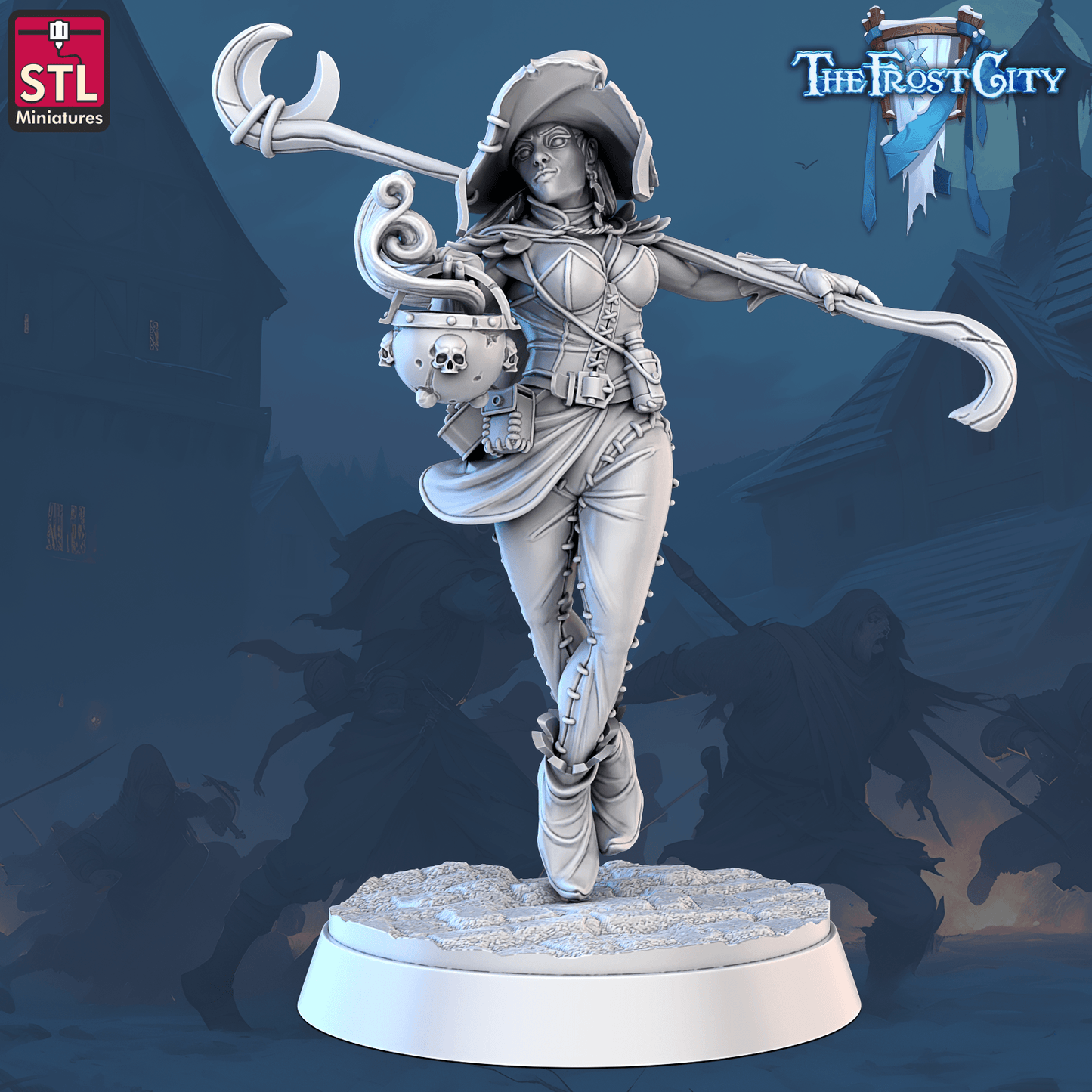 3D Printed STL Miniatures The Frost City Mages 28 - 32mm War Gaming D&D