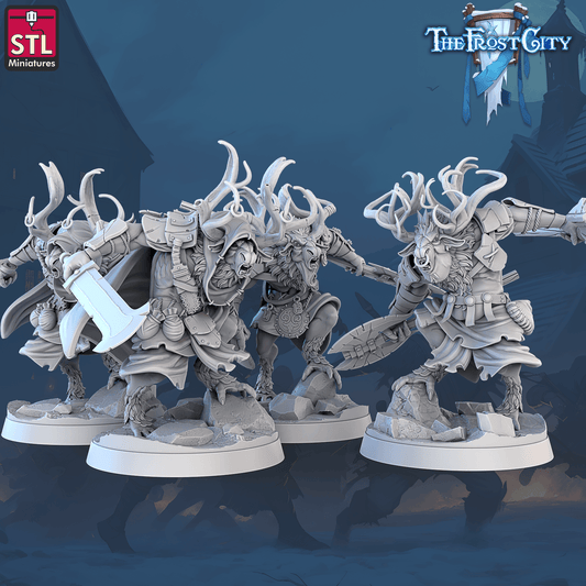 3D Printed STL Miniatures The Frost City Rangifers Set 28 - 32mm War Gaming D&D