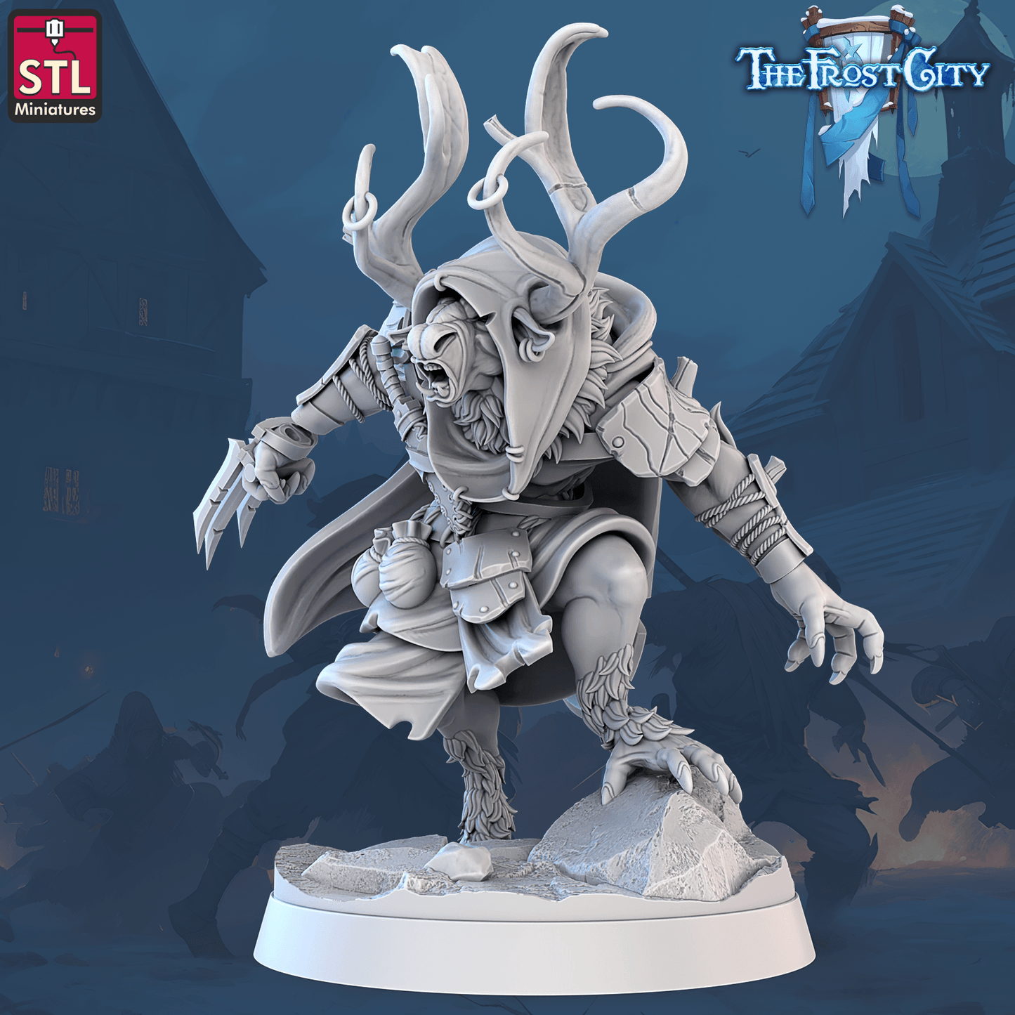 3D Printed STL Miniatures The Frost City Rangifers Set 28 - 32mm War Gaming D&D