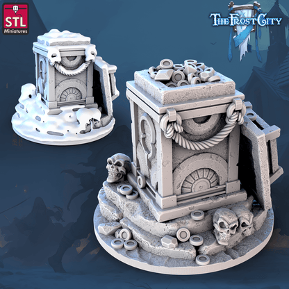 3D Printed STL Miniatures The Frost City Treasure Tokens 28 - 32mm War Gaming D&D