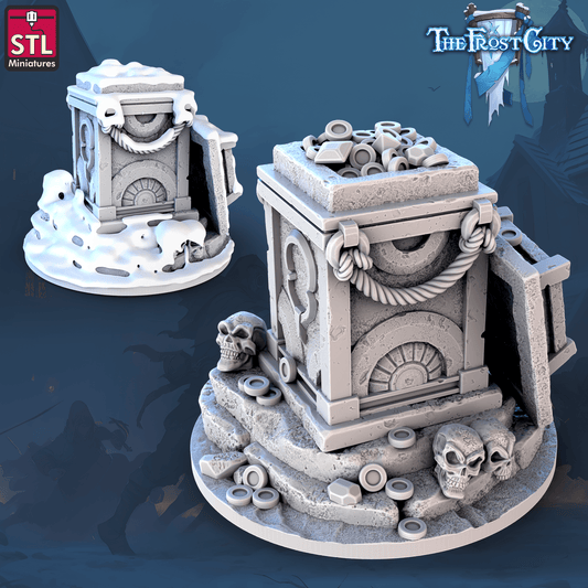 3D Printed STL Miniatures The Frost City Treasure Tokens 28 - 32mm War Gaming D&D