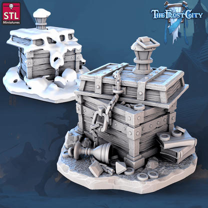 3D Printed STL Miniatures The Frost City Treasure Tokens 28 - 32mm War Gaming D&D
