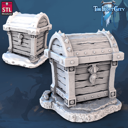 3D Printed STL Miniatures The Frost City Treasure Tokens 28 - 32mm War Gaming D&D