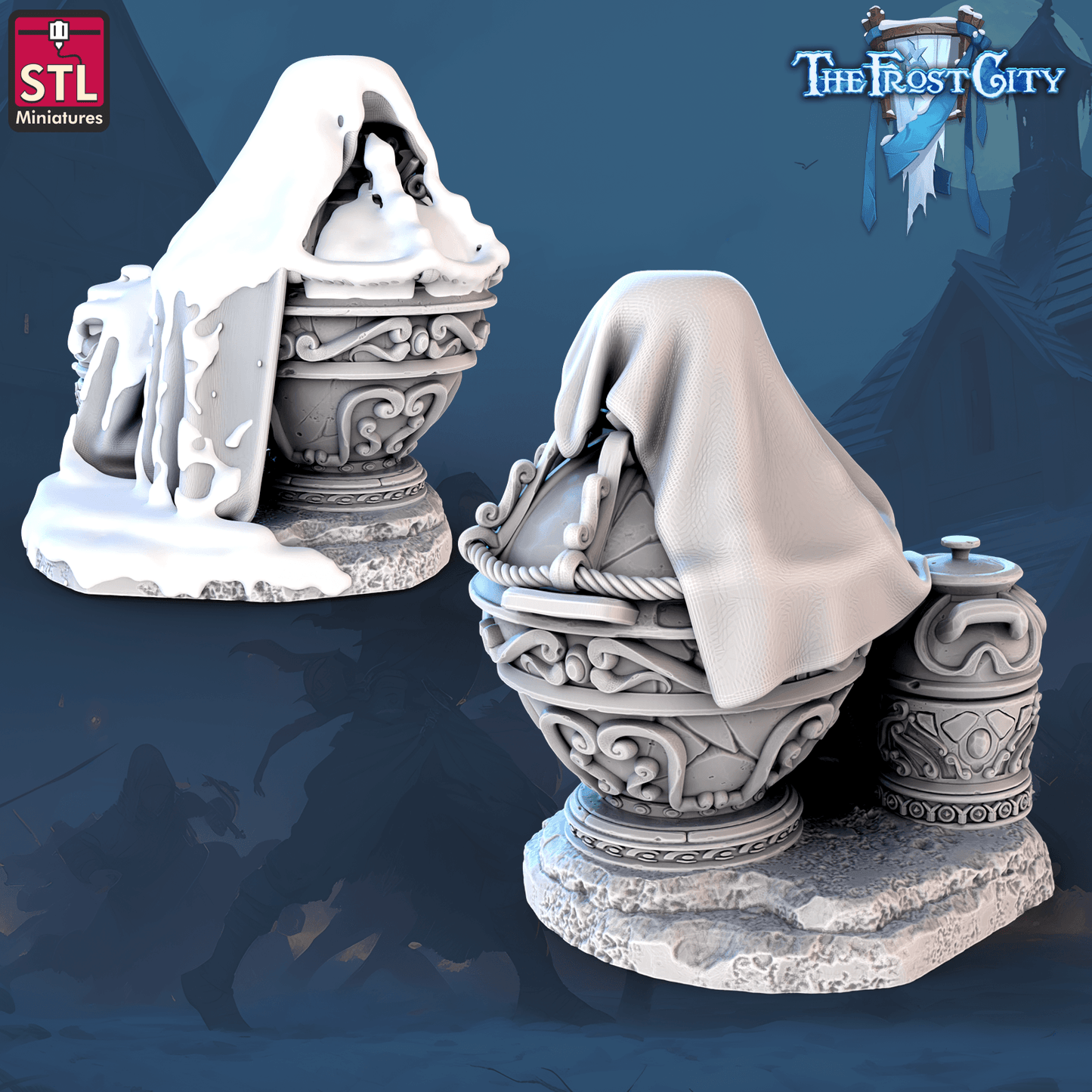 3D Printed STL Miniatures The Frost City Treasure Tokens 28 - 32mm War Gaming D&D