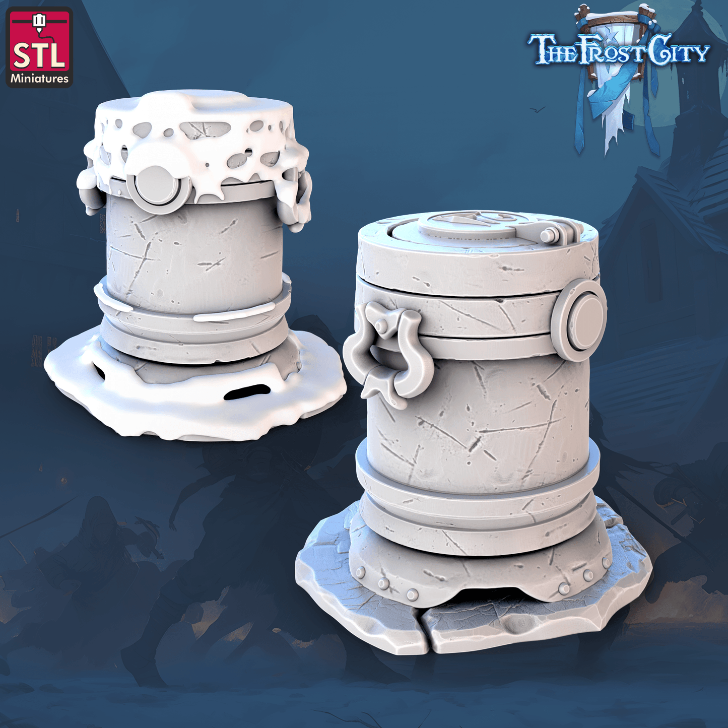 3D Printed STL Miniatures The Frost City Treasure Tokens 28 - 32mm War Gaming D&D