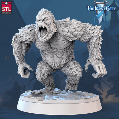 3D Printed STL Miniatures The Frost City White Gorillas 28 - 32mm War Gaming D&D