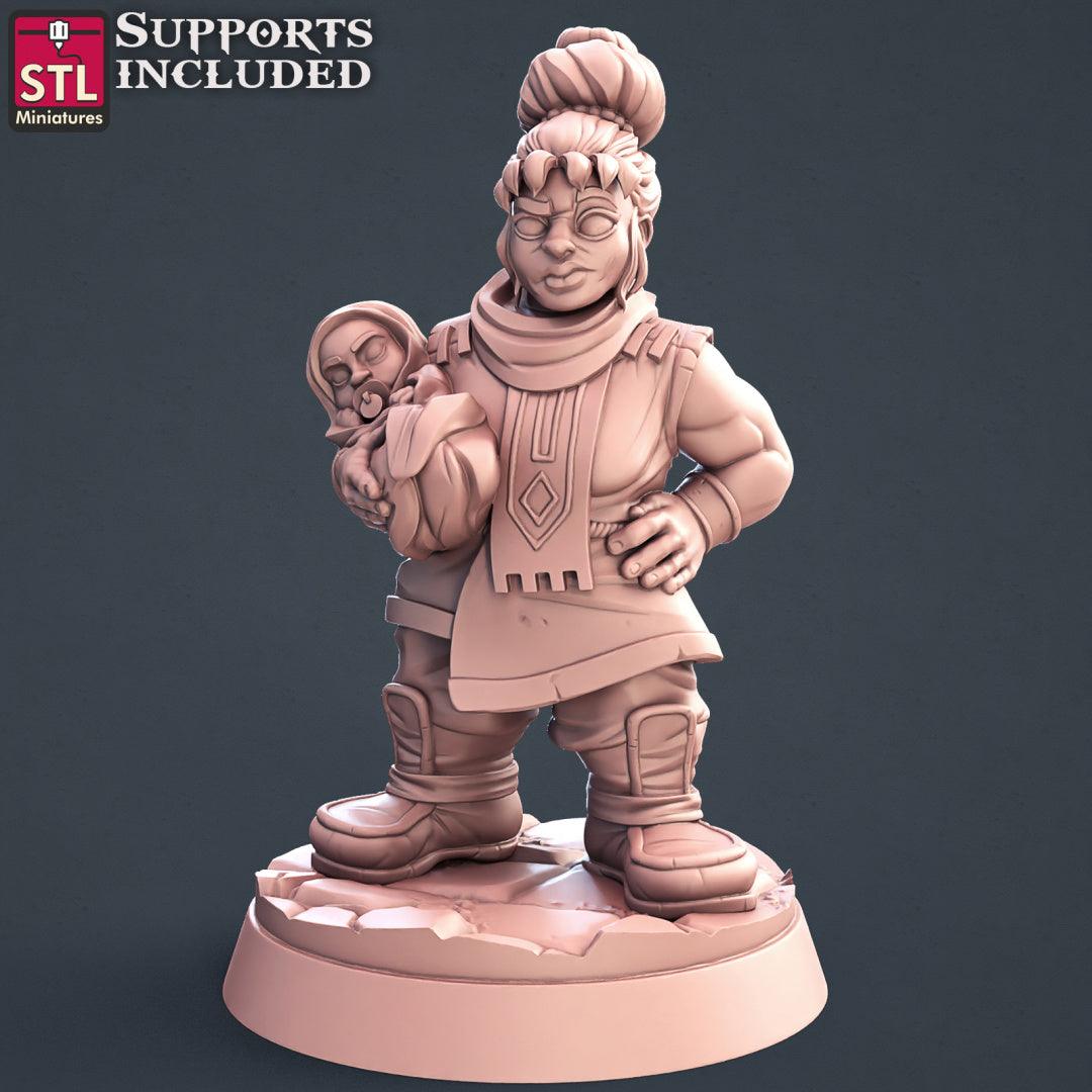 3D Printed STL Miniatures Townsfolks Vol 1 Set Fantasy NPC 2 | 28 - 32mm War Gaming D&D