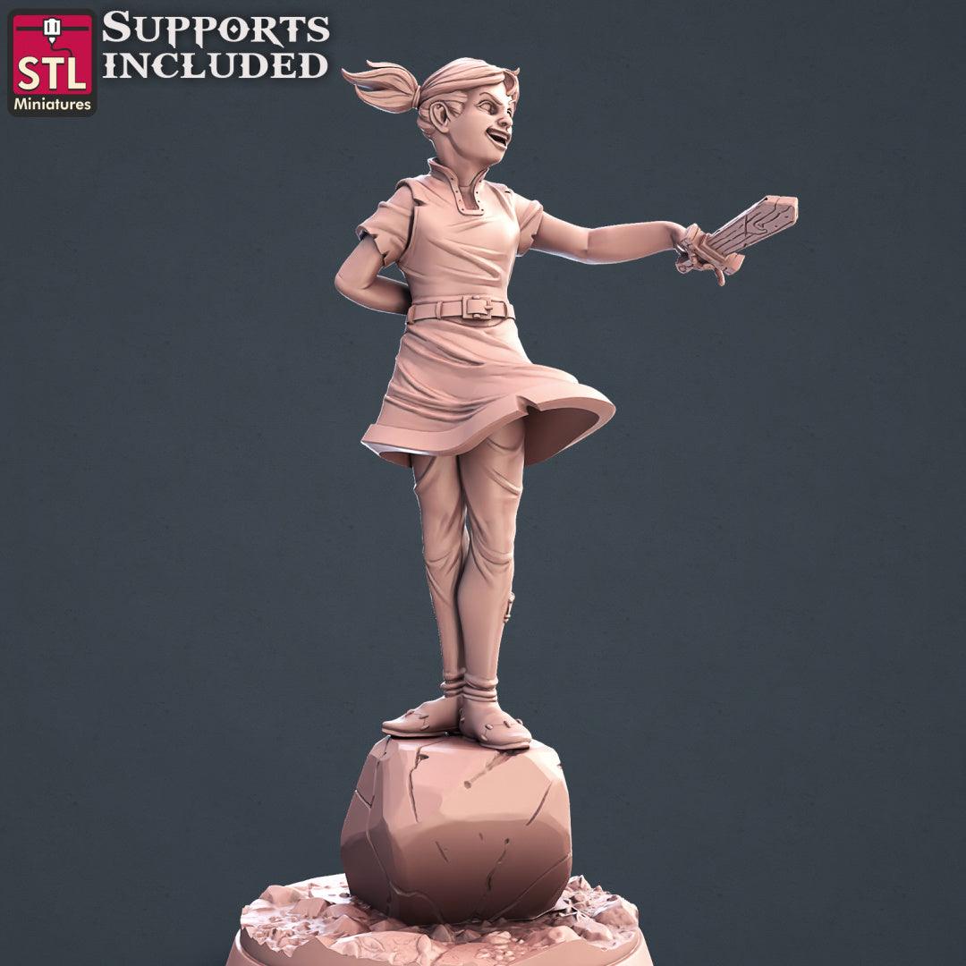 3D Printed STL Miniatures Townsfolks Vol 1 Set Fantasy NPC 2 | 28 - 32mm War Gaming D&D