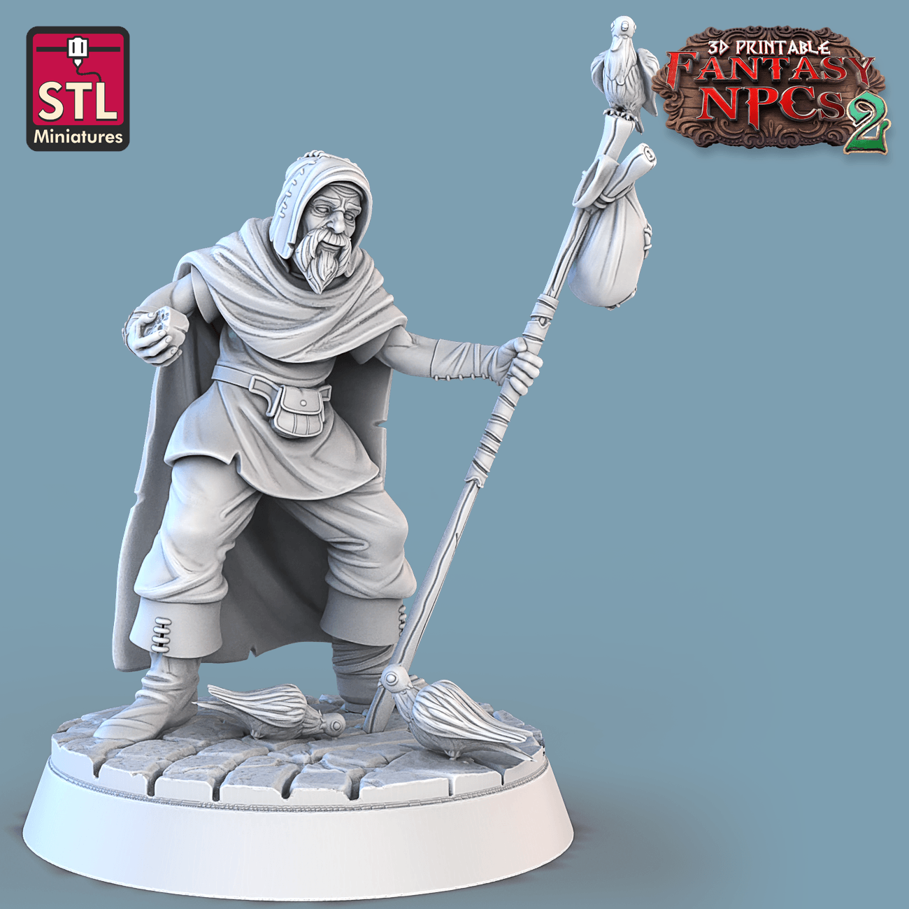 3D Printed STL Miniatures Townsfolks Vol 2 Set Fantasy NPC 2 | 28 - 32mm War Gaming D&D