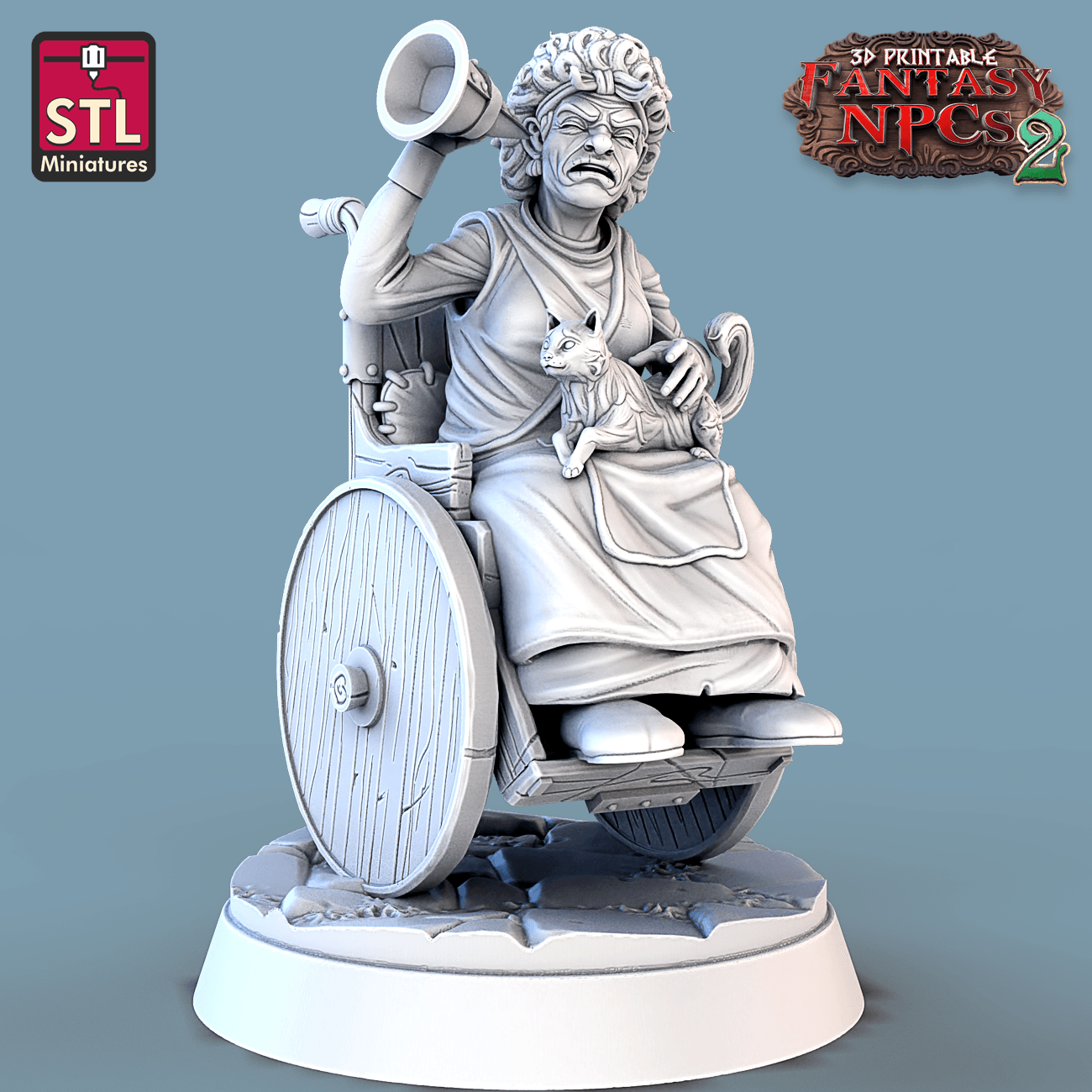 3D Printed STL Miniatures Townsfolks Vol 2 Set Fantasy NPC 2 | 28 - 32mm War Gaming D&D