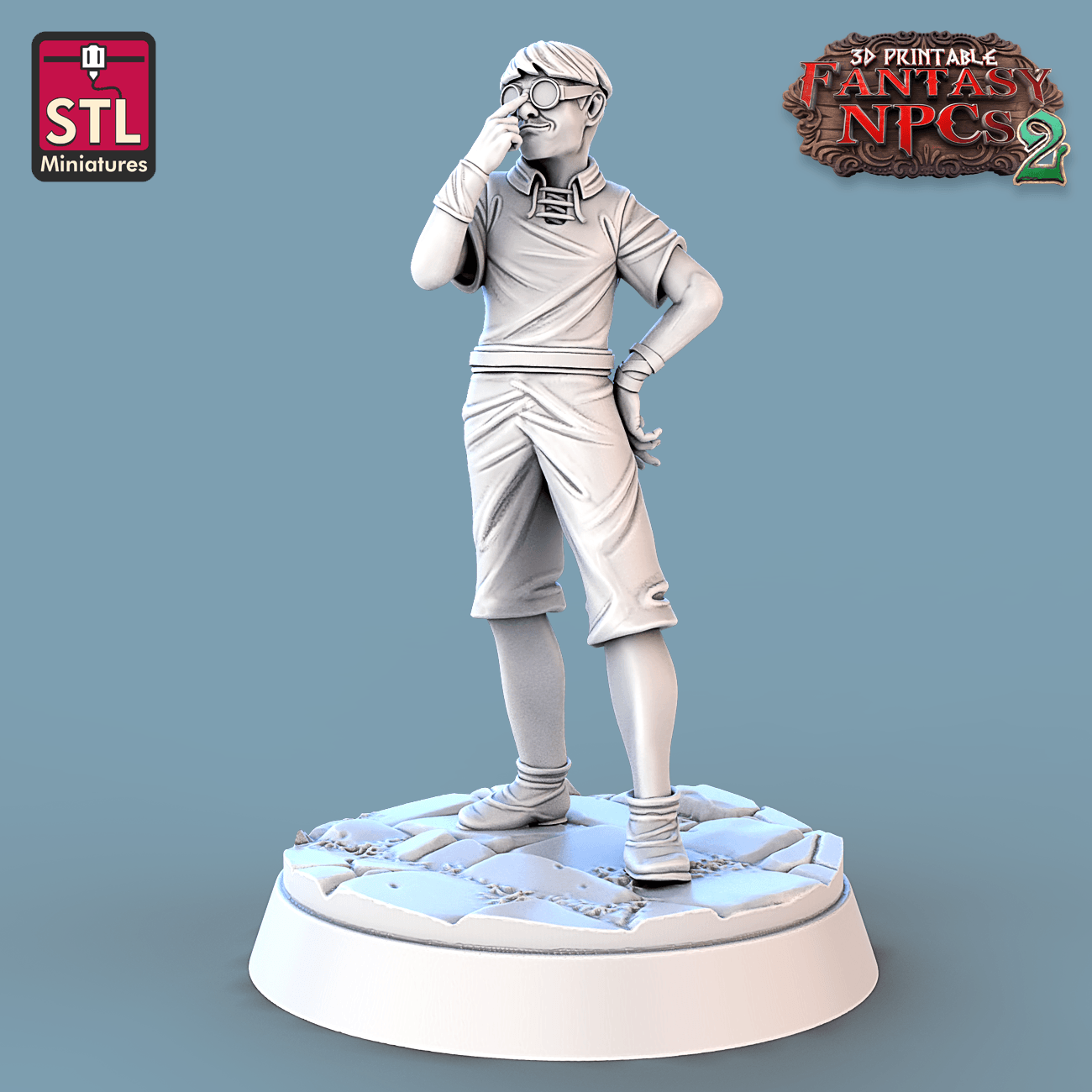 3D Printed STL Miniatures Townsfolks Vol 2 Set Fantasy NPC 2 | 28 - 32mm War Gaming D&D