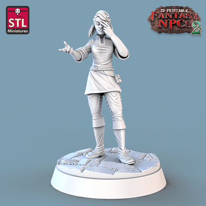 3D Printed STL Miniatures Townsfolks Vol 2 Set Fantasy NPC 2 | 28 - 32mm War Gaming D&D
