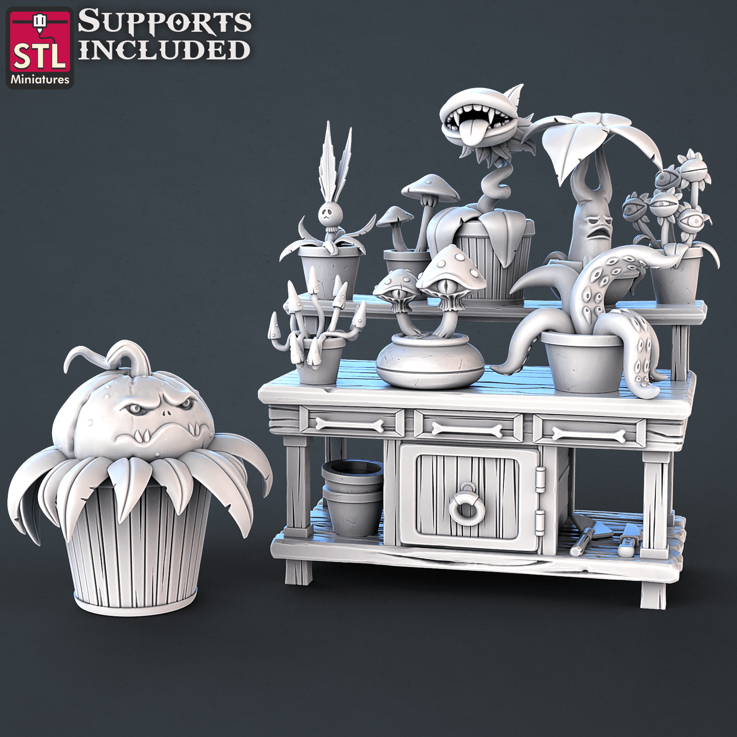 3D Printed STL Miniatures Toxic Vendor Set 28mm - 32mm War Gaming D&D