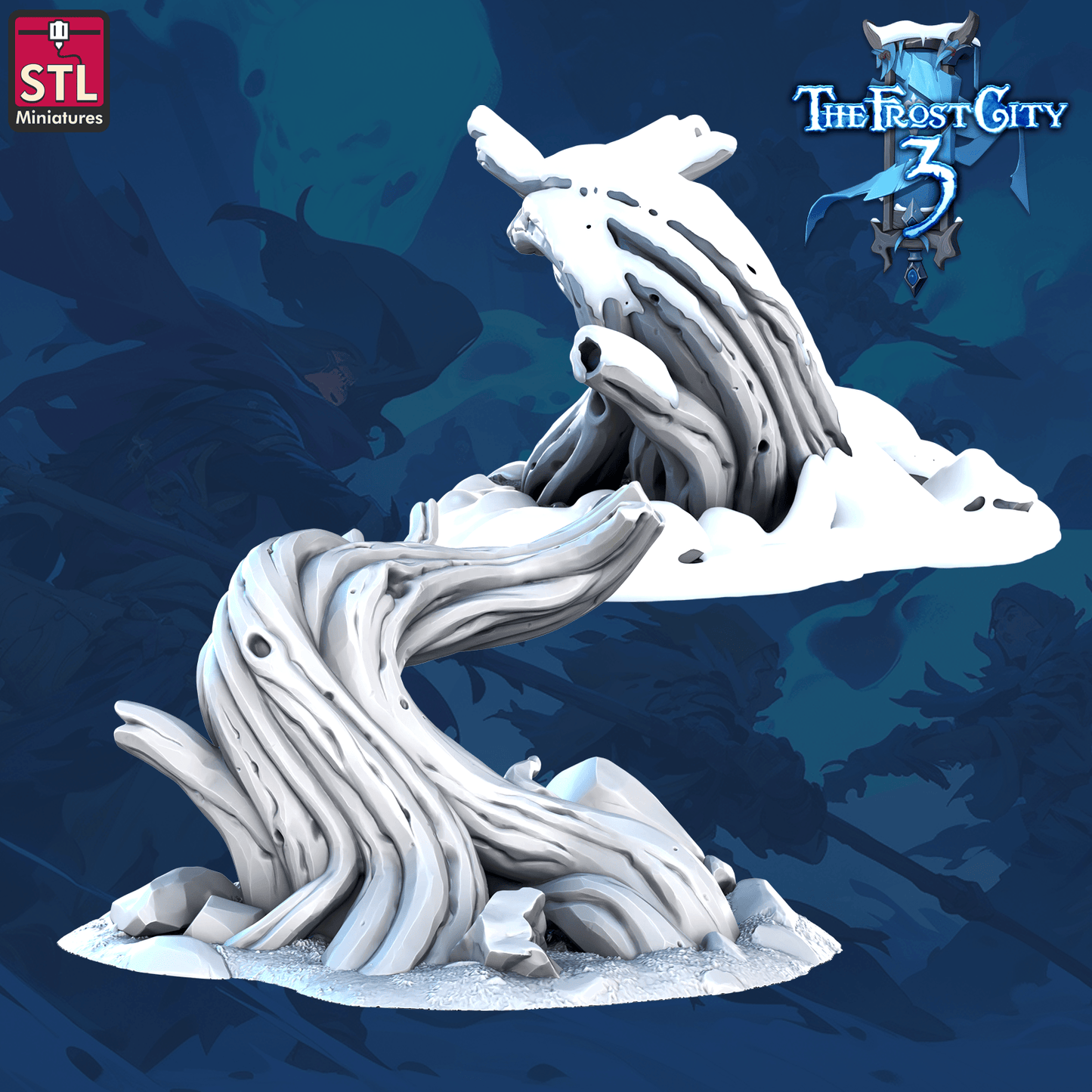 3D Printed STL Miniatures Tree Core Props The Frost City 3 28 - 32mm War Gaming D&D