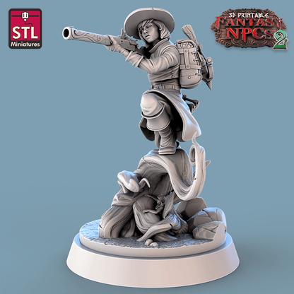 3D Printed STL Miniatures Trophy Hunter Set Fantasy NPC 2 | 28 - 32mm War Gaming D&D