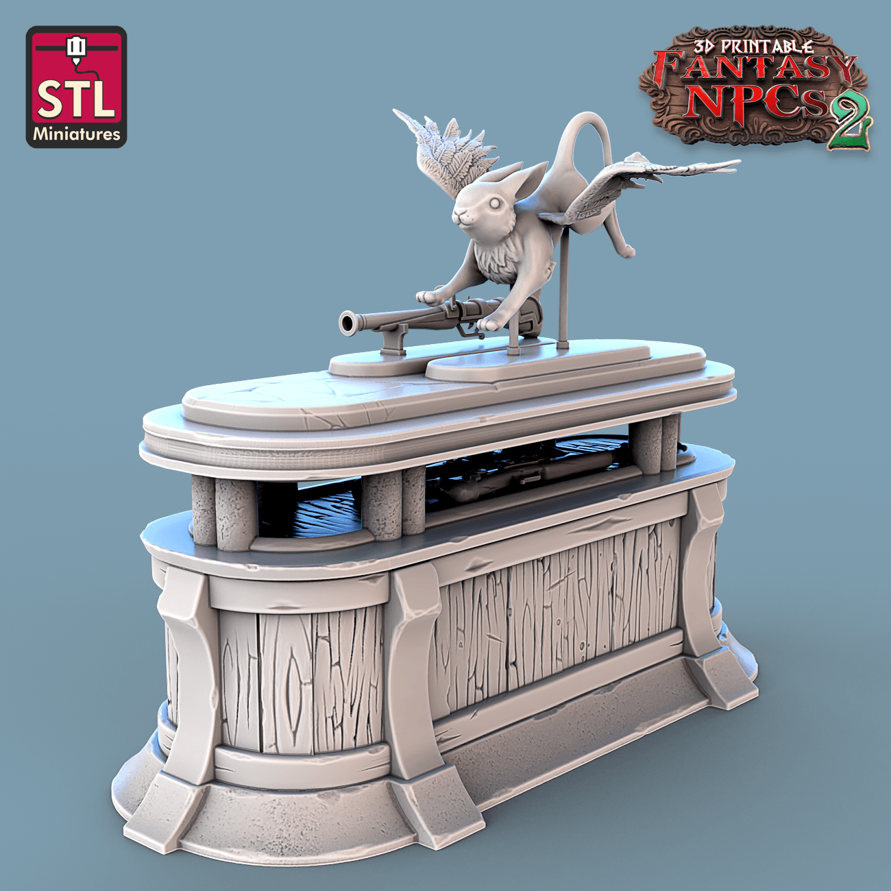 3D Printed STL Miniatures Trophy Hunter Set Fantasy NPC 2 | 28 - 32mm War Gaming D&D