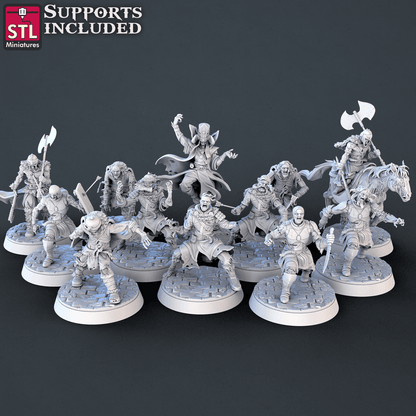 3D Printed STL Miniatures Undead Set 28mm - 32mm War Gaming D&D