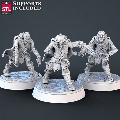 3D Printed STL Miniatures Undead Set 28mm - 32mm War Gaming D&D