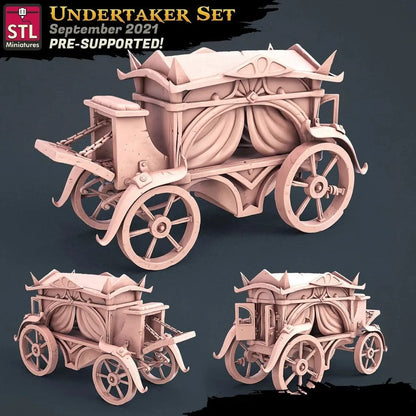 3D Printed STL Miniatures Undertaker Set Fantasy NPC 2 | 28 - 32mm War Gaming D&D